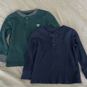 Toddler boys waffle long sleeve shirts